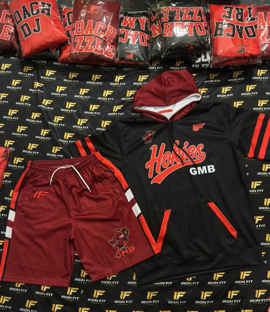 Hokies GMB — Sublimated hoodies and matching shorts