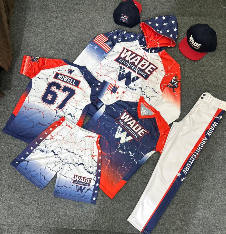 Full custom fan kit — jersey, shorts, hoodie, pants and hats