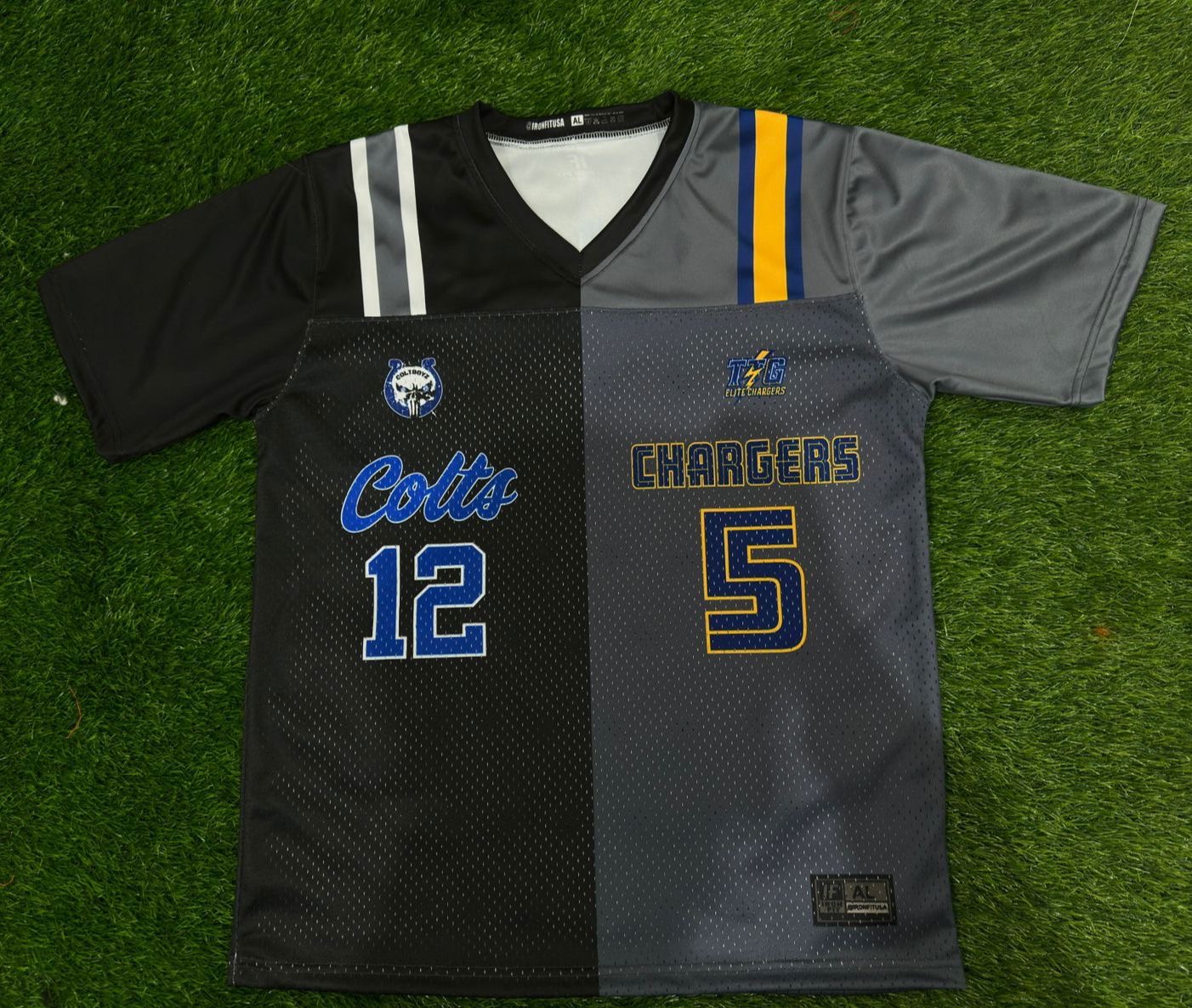 Two-team split custom fan jersey