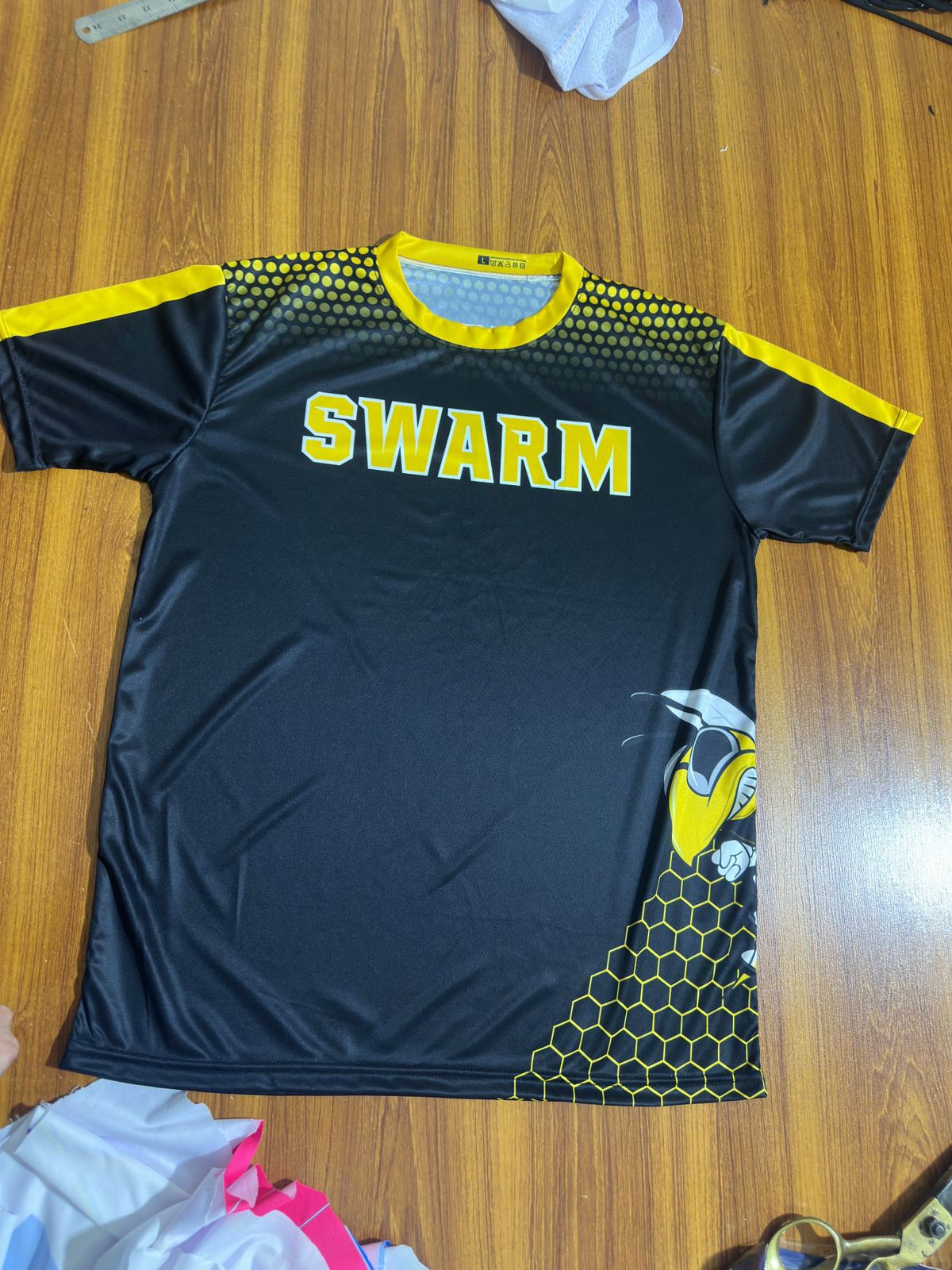 Black and yellow custom supporter tee