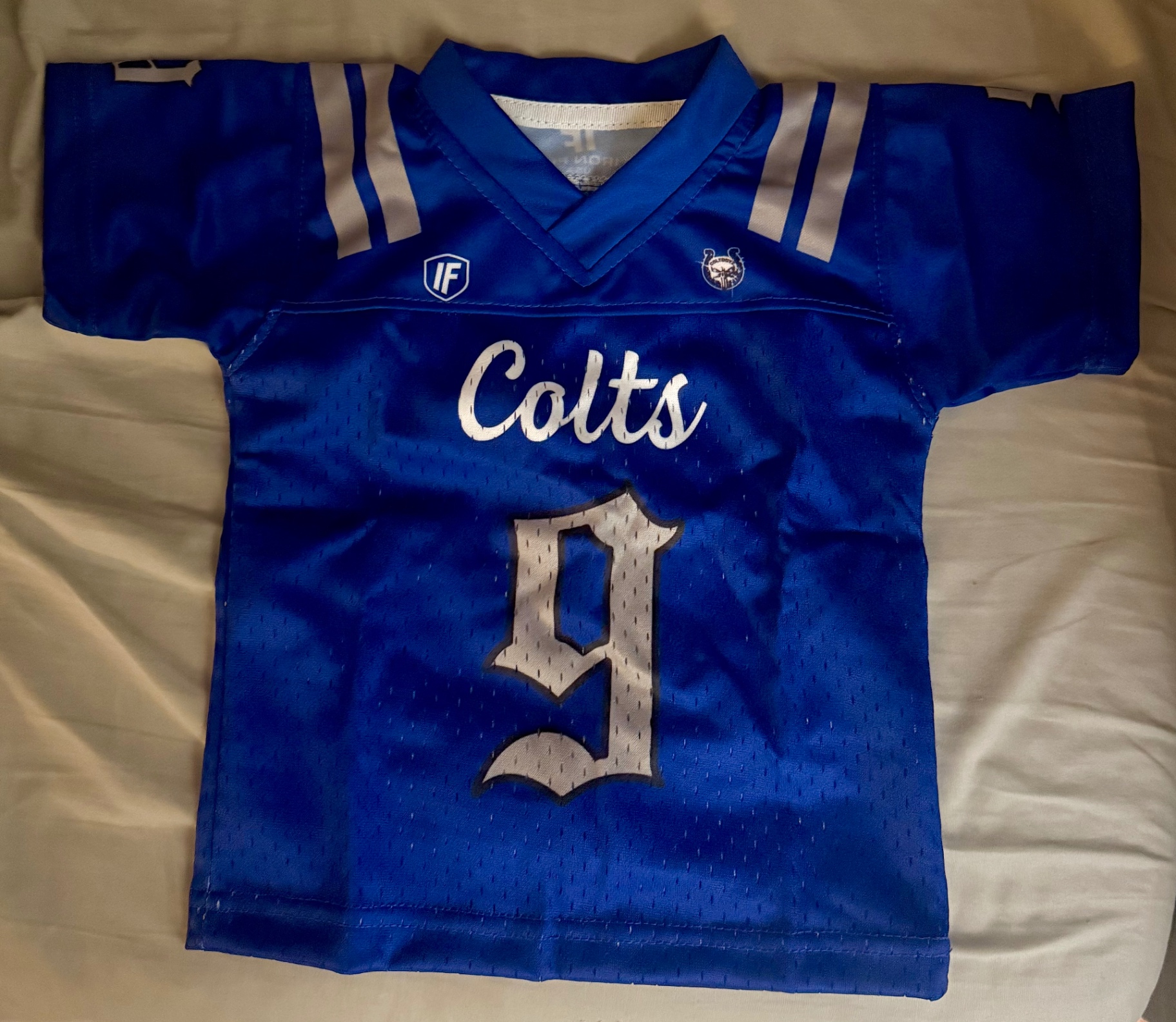 Youth blue custom fan jersey